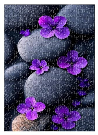 Puzzle 70 Teile Erwachsene Blume Kieselsteine Puzzles für Erwachsene Kreative Unterhaltung Schwer Klassische Puzzles 20x15 cm Geschicklichkeitsspiel für die ganze Familie