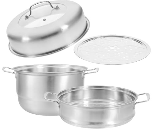 Dampfgarer 3-stöckig aus Edelstahl und Glas für Weihnachten Party