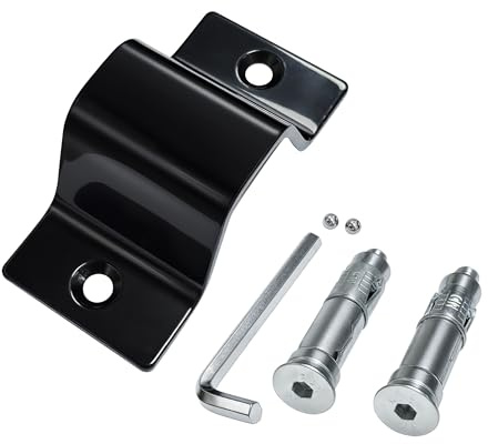 Relaxdays Wand- & Bodenanker, Diebstahlsicherung Fahrrad, Motorrad, schwarz | Stahl, Wandanker für Schlösser & Ketten