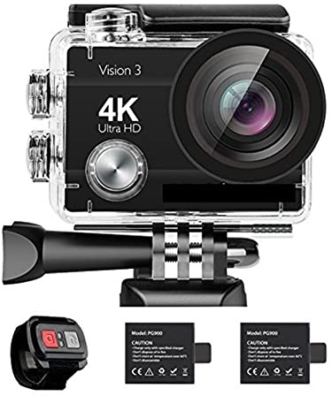 SEVEQIS Action Camera, Waterproof 4K Action Camera 16MP Vision 3 Underwater Waterproof Camera 170° Wide Angle Sports Cam With With Accessories Mount Kit