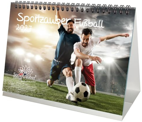 Sportzauber Fußball DIN A5 Tischkalender für 2027 Freizeit Sport Fitness- Seelenzauber