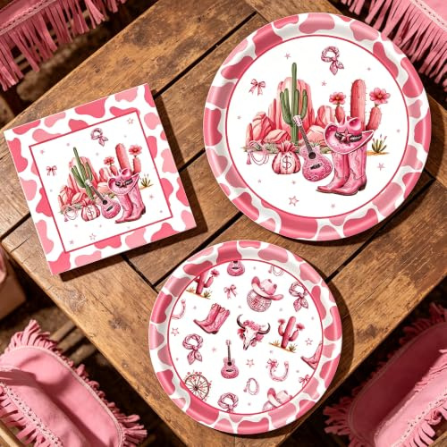 BACH AND BOUJEE assiettes jetables cowgirl serviettes fête western | assiettes jetables cowgirl serviettes fête western pour vingt invités anniversaire mariage bébé