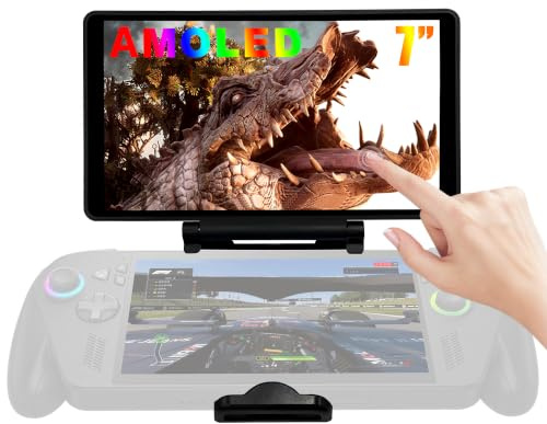 wisecoco Monitor AMOLED a clip da 7 pollici per ROG Ally/Ally X/Xbox Ally/ROG palmari Replica il gameplay 3DS/NDS 1080P FHD Touchscreen Monitor esterno Connessione USB-C One-Cable senza attrezzi