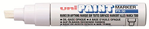 Uni-Ball PermanentMarker PAINT PX30, Meißelspitze, starr, weiß, Markerstift