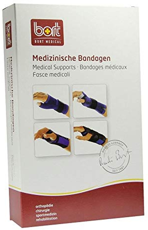 Bort 112920 large links haut ManuBasic Handgelenkbandage, rechts oder links tragbar in verschiedenen Farben, links large, beige