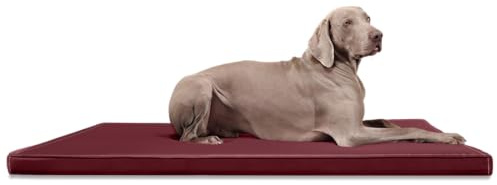 tierlando® Carlos Ortho-Medic Orthopädische Hundematratze aus Kunstleder mit Visco Memory Foam, Größe: 100x80cm | Farbe: 04 Bordeaux
