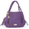 Catwalk Collection Handbags - Grande Borsa a Spalla in Pelle - Borsa Tote Donna - Borsa a Mano - Borsa da Giorno - Multi Scomparti - Caz - Viola