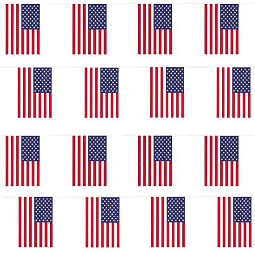 Fanions de drapeaux américains 60m Drapeau international Pays du monde 20x30cm Décoration intérieure et extérieure Drapeau européen Fanions de football Décoration de pub Jardin