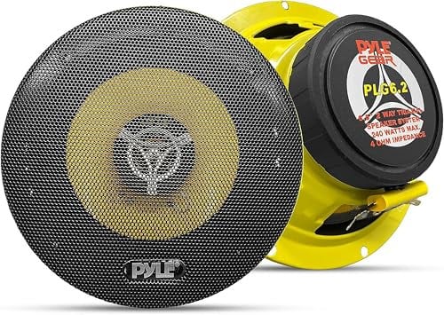 Pyle Sistema di Altoparlanti Auto a Tre Vie, 16,5 Centimetri, 280 Watt, 4 Ohm, con Tweeter e Magneti da 1 Chilo, Profondità di Montaggio 5,7 Centimetri - Coppia