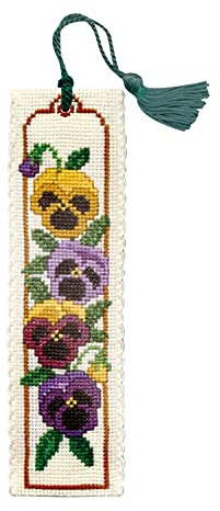 Textile Heritage Collection Cross Stitch Bookmark Kit - Pansies