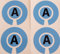 Crown Green Lawn Indoor Bowls Adhesive Lettered Coloured Marker Labels Set of 4 (Blue, A)