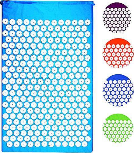Shanti Akupressur Akupressurkissen Kissen Nagelkissen (72 x 41 x 2 cm, Blau, 902) Akupunktur Akupunkturkissen Massage Massagekissen Matte Massagematte Akupunkturmatte Iplikator