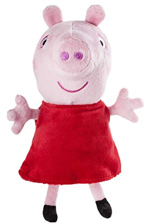 Jazwares 92661 - Peppa Wutz Peppa Kuscheltier mit Sound, Weiche Plüschfigur ca. 15 cm groß, Plüsch Figur zum Schlafen, Stofftier zum Spielen, Original Peppa Pig Plüschtier für Kinder ab 18 Monate