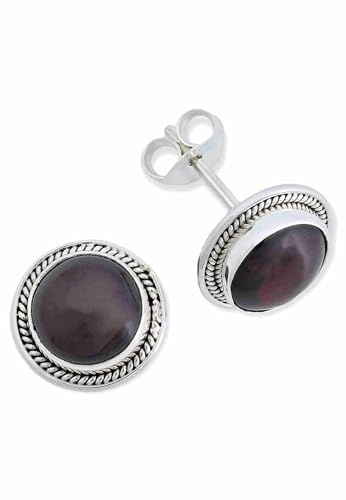 Ohrstecker 925 Silber Granat roter Stein Edelstein Ohrringe echt Silber Damen Sterling Silber Stecker Geschenk(MOS-052-02)