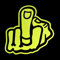 Erreinge Aufkleber - Gelb fluoreszierend, 12cm, Mittelfinger, Vinyl, Wetterfest, Street Art, Cartoon, Outdoor