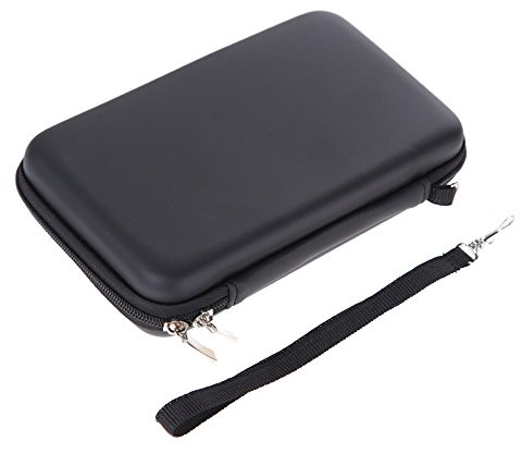 Demiawaking Eva Lagerung Reißverschluss Tasche mit Gurt Schutzhülle Abdeckungs Haut Gehäuse Deckel für Nintendo 3DS XL LL (Schwarz)
