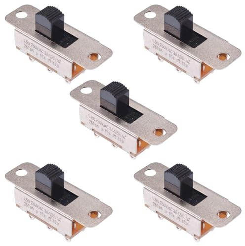 5 x On-On Slide Switch DPDT 1.5A Solder Terminals (Pack of 5)
