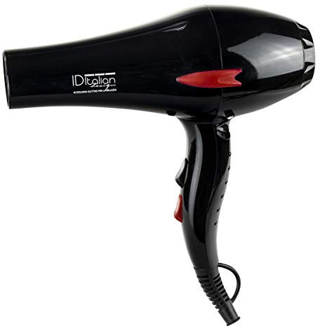ID Italian Design 8432729059663 Secador de Pelo Profesional 3 Modos de Calor, 2 Velocidades de Color Negro - 2200W