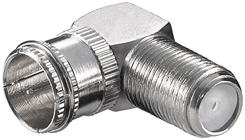 PremiumCord Adapter F Schnellstecker auf F Schraubbuchse, F-Stecker, 90 ° gebogen