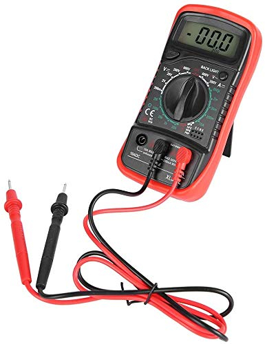 Fafeicy Multimetro Digitale LCD, Voltmetro Portatile, Tester Della Tensione di Corrente Ohmetro (Xl830L Rosso)