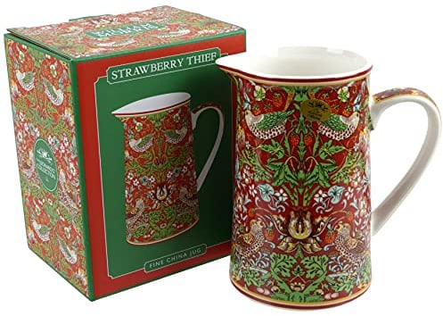 William Morris Strawberry Thief Red Jug By Lesser & Pavey