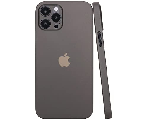 CELLBEE Kompatibel mit iPhone 12 Pro Hülle Case - Premium Slim Schutzhülle für iPhone, Extrem Dünn, Anti Kratzer, Schutz ohne Kompromisse, Simple Gray - Grau