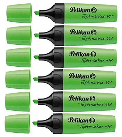 PELIKAN Textmarker 490 Textmarker 6 Stück 1-5 mm Keilspitze neongrün