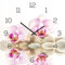 levandeo Wanduhr Alu-Dibond 30x30cm Uhr Alubild Rosa Orchidee FengShui Wellness Deko Aluminium Yoga