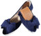 MACHSWON Ballet Flats for Women Comfortable Women's Flats Ballerina Folding Pumps Casual Dress Pointed Toe Black Flats Shoes Women(Navy, Size 5)