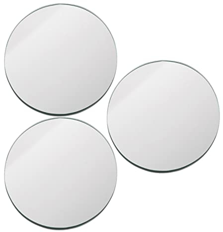 Bandeja de espejo decorativa de acrílico, 3 piezas, placa de vela para servir bandeja de vanidad, placa de espejo redonda para cómoda de boda