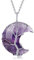 Chereda Healing Crystal Necklace Tree Life Wire Wrapped Crescent Moon Heart Pendant Necklace for Women Natural Resin Reiki Spiritual Quartz Gemstone Jewelry (Moon Purple-Amethyst)