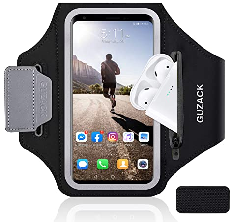 Brazalete Deportivo para Correr con Bolsa de Auriculares, Brazalete Móvil Running Universal para iPhone 16 Pro Max/15 Pro/14 Pro/13/12 Pro/11 Galaxy S25/S24/S23 Huawei Xiaomi, hasta 6.9