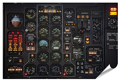 islandburner XXL Bild Poster Flugzeug Cockpit Anzeige Instrumente Premium Bilder Fotodruck ILSZ-PKL