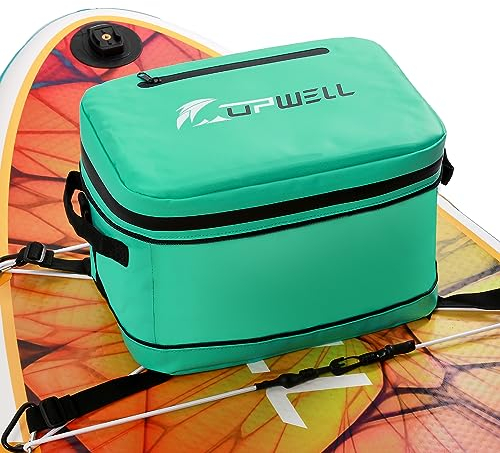 UPWELL Paddleboard Zubehör SUP Kühler Deck Tasche, PVC Paddle Board Dry Bag, 30 Dosen Surf Kühltasche für Paddle Board, Kajak, Mintgrün Weich Klein Camping Kühler für Reisen Strand Wasserdicht