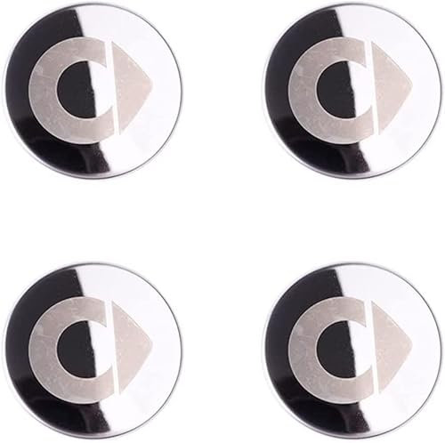 Nemeae Nabendeckel 4 STÜCKE 60mm für Smart Fortwo Forfour 450 451 454 453 Car Rad Center Hub Cap Auto Styling Felgen Abdeckung Badge Emblem Aufkleber Radnabenkappen,A