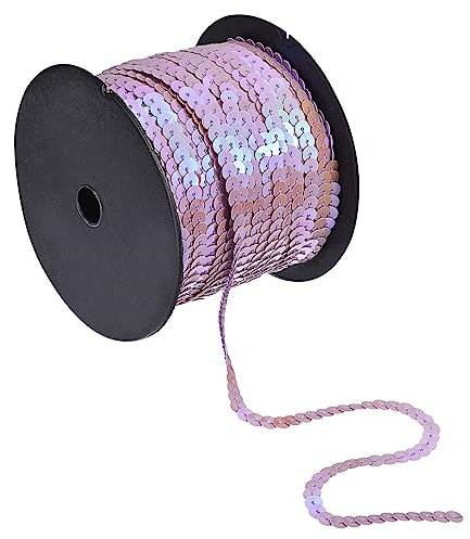 sourcing map 100 Yards 6mm Flach Pailletten Streifen Spange Paillette Schnur Schleife Rolle Pailletten Beschnitt für Nähen Handwerke Kostüm Verzierungen Lila