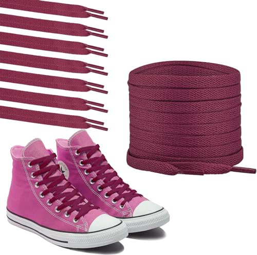 Polly Online 1 paio di lacci per scarpe da ginnastica, piatti da ginnastica, 8 mm di larghezza, lacci piatti per scarpe da ginnastica da corsa atletica, scarpe da ginnastica e stivali, Rosa Viola 12,