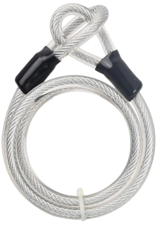Wisebom Cavo di Sicurezza Bici 120cm x 12mm, Cavo di Sicurezza Acciaio cavo in acciaio intrecciato da 4 piedi con estremità ad anello per Lucchetti Lucchetto a U o Disco