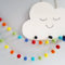 2 Stück Bunte Filzkugeln Girlanden,Pompom Girlanden Filzkette, 2.5 cm Pompons Deko für Partydekoration,Quasten,Girlanden