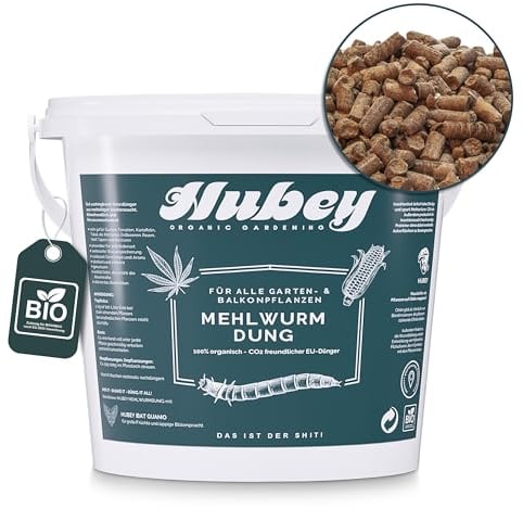 Hubey Mehlwurmdung Insektenkot, biologischer Naturdünger Universaldünger und Bodenverbesserer (5 Kg)