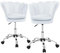 ML-Design Bürostuhl 2er Set aus Samt, Hellblau, Polsterstuhl mit Rückenlehne, höhenverstellbar, 360deg Drehstuhl 5 Rollen, Metallgestell, Muschel-Sessel gepolstert, Ergonomischer Büro-Schreibtischstuhl