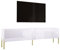 3E 3xE living.com TV- Schrank in Weiß Matt/Weiß Hochglanz mit Beinen in Gold, A: B: 170 cm, H: 52 cm, T: 32 cm