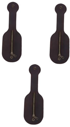 SAFIGLE 3stücke Vintage Leder Münzbeutel Für Hüfte Faltbares Rustikales Portemonnaie Für Reisen Und Pendler Kaffeefarben