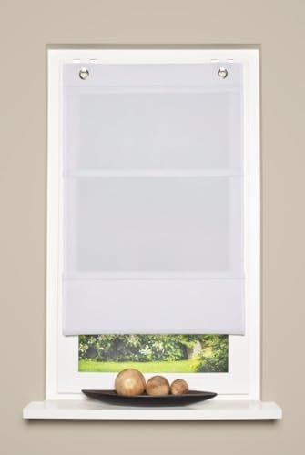 Magnetrollo weiß unifarben BxH 60x130cm Rollo Easyfix Raffrollo inkl. Haken