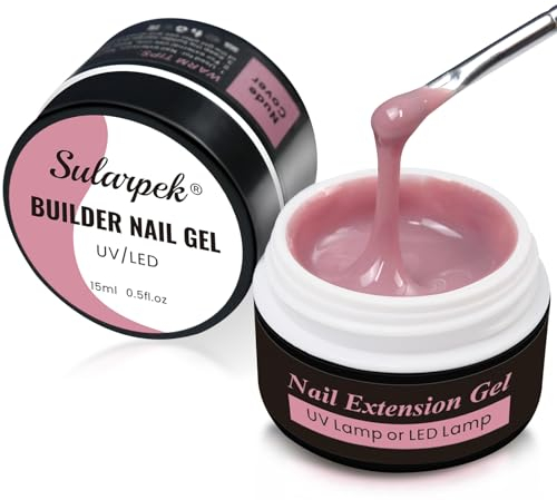 Sularpek Gel Nnägel, 2 Stück 15 ML UV Gel, Aufbaugel für Gelnägel, Acrylgel für Nägel, HEMA und TPO Frei UV Nagellack für Nägel Reparatur, Verstärkungsverlängerung für Nagelstudio