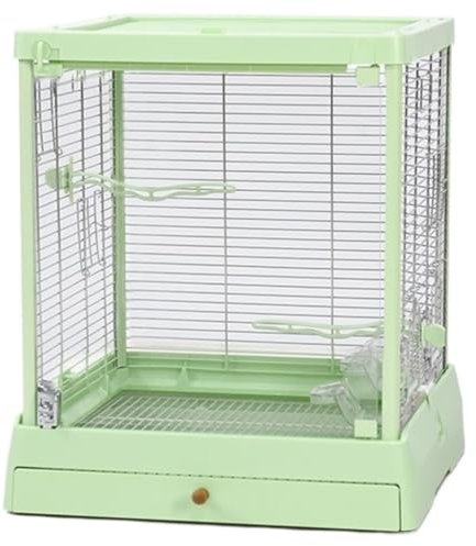 Vogelkäfig Vogelvoliere Vogelkäfig Aus Metall, Gehärtetes Glas, Vogelflugkäfige Mit Bodenschale, Papageienkäfig Für Sittiche, Turteltauben Vogelbauer Vogelhaus(Grün)