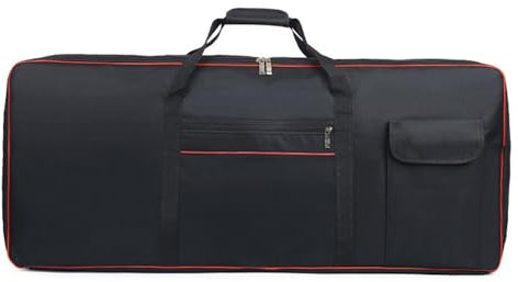 Custodia per tastiera 61/76/88 tasti per pianoforte elettronico, tessuto Oxford 600D con imbottitura in schiuma spessa 6mm, Borsa portaoggetti resistente agli strappi e all'acqua, Gigbag antiurto,Nero