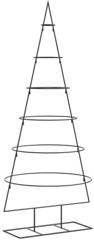vidaXL Metall-Weihnachtsbaum für Dekorationen Schwarz 150 cm, Weihnachtsbaum, Metallbaum, Tannenbaum Metall, Weihnachtsbaum mit Ständer, Tannenbaum