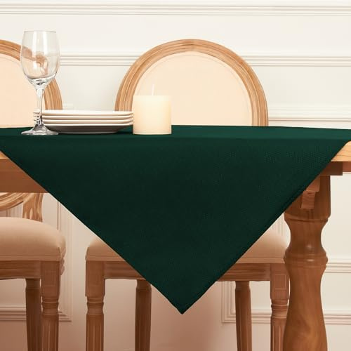 Softalker Tischdecke 100 x 100 cm Mitteldecke Abwaschbare Geometrische Jacquard-Tischdecke Elegante Tischtuch grün Table Cloth Deko für Outdoor Gartentisch Wohnzimmertisch Couchtisch Holztisch