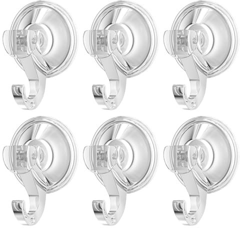 Fervalyna 6 Piezas Gancho Ventosa, Suction Cup Hooks, Ventosas con Gancho Fuerte, Colgador Ventosa de Vacío para Cristal, Ganchos de Ventosa Plástico, Ganchos con Ventosa para Pared, para Baño, Cocina
